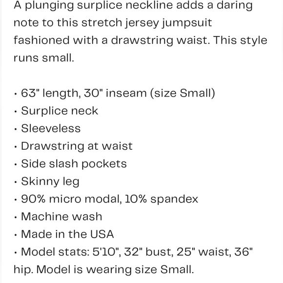 NWT GO COUTURE Drawstring Sleeveless Jumpsuit - Picture 3 of 3